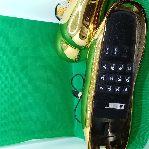Gold Tone Analog Push Dial Novelty Phone - Picture 2 of 7